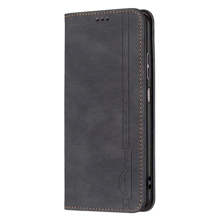 Binfen Color BF08 Para Samsung Galaxy A23 4G (165,4 x 76,9 x 8,4 Mm) PU Couro+tpu Proteção de Camada Dupla RFID Bloqueando a Cobertura de Corpo Inteiro Polhe - Preto
