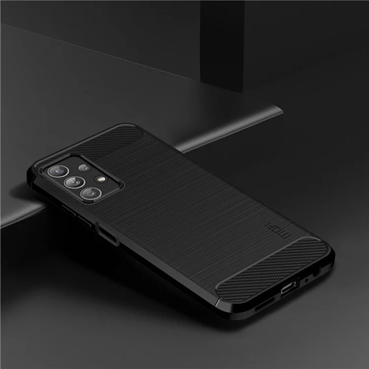 MOFI JK TPU Serie-1 für Samsung Galaxy A23 4G / 5G (Globale Version) Brushed Surface Phone Case Carbon Fiber Texture Soft TPU Protective Cover - Schwarz