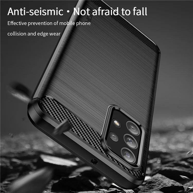 MOFI JK TPU Serie-1 für Samsung Galaxy A23 4G / 5G (Globale Version) Brushed Surface Phone Case Carbon Fiber Texture Soft TPU Protective Cover - Schwarz