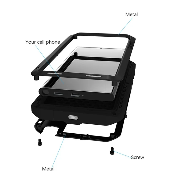 LOVE MEI para Samsung Galaxy S22 Ultra 5G Protector metálico a prueba de rasguños y caídas con silicona - Verde Ejército