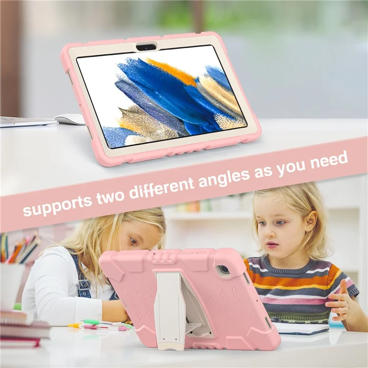 Samsung Galaxy Tab A8 10.5 (2021) X200 / 205 Kickstand Conception PC + Couverture De Boîtes De Tablette Anti-rayures Hybride De Silicone Anti-rayures - Fleurs De Cerisier Rose