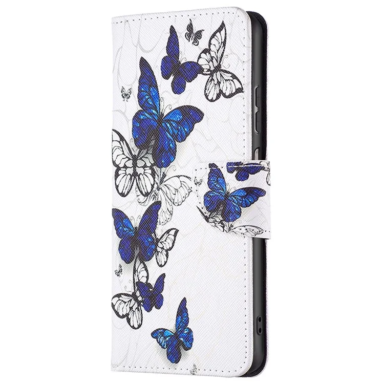 Bf-musterdruck Leder Serie-2 Für Samsung Galaxy A23 4G (165,4 x 76,9 x 8,4 Mm) PU Leder-magnetverschluss Muster Druckhülle, Stand Wallet Wallet Schockdopferabdeckung - Schmetterlinge