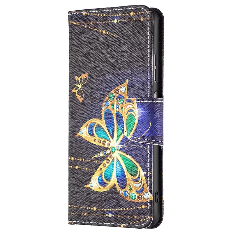 For Samsung Galaxy A23 4G / 5G (Global) Leather Case Pattern Printing Wallet Stand Flip Mobile Cover - Jewelry Butterfly
