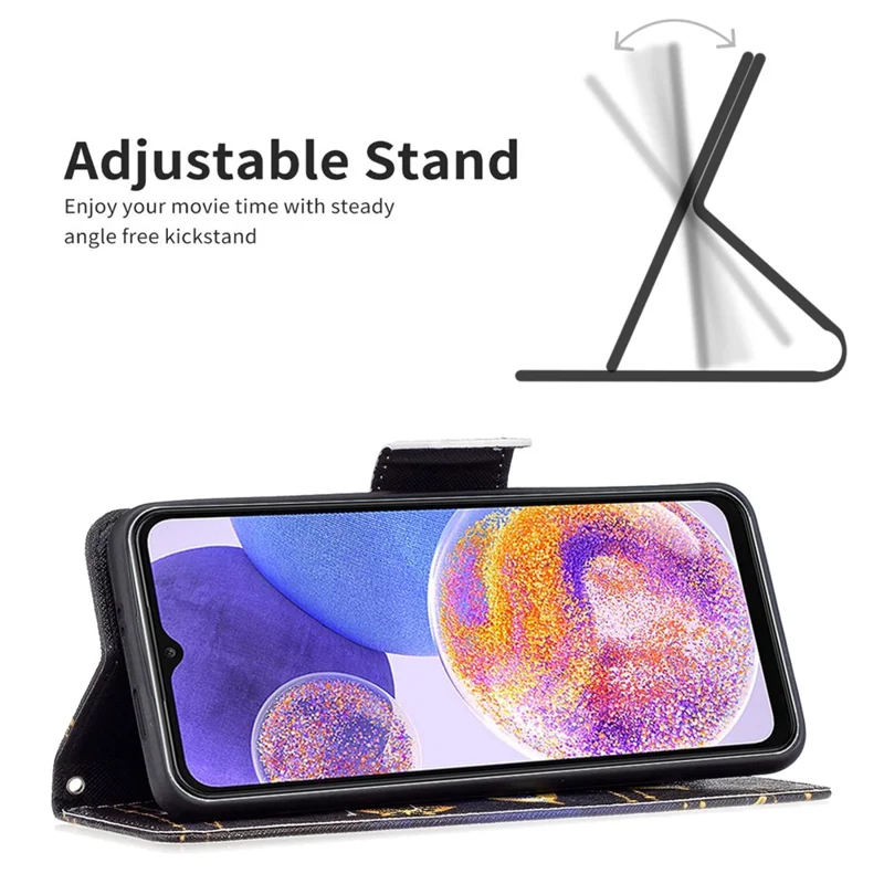For Samsung Galaxy A23 4G / 5G (Global) Leather Case Pattern Printing Wallet Stand Flip Mobile Cover - Jewelry Butterfly