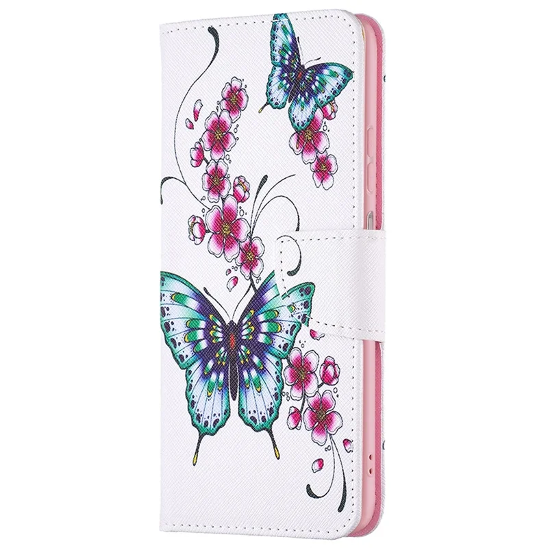For Samsung Galaxy A23 4G / 5G (Global) Leather Case Pattern Printing Wallet Stand Flip Mobile Cover - Blossom and Flower