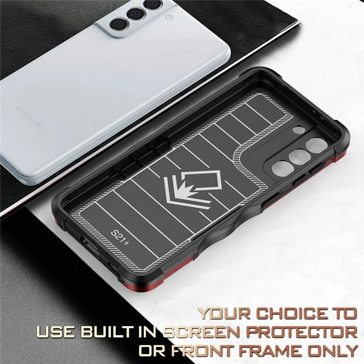 Pour Samsung Galaxy S21+ 5G Dual-layer Protection Hard PC Soft TPU Hybrid Cell Phone Cover Case avec Rotating Ring Kickstand - Rose Gold
