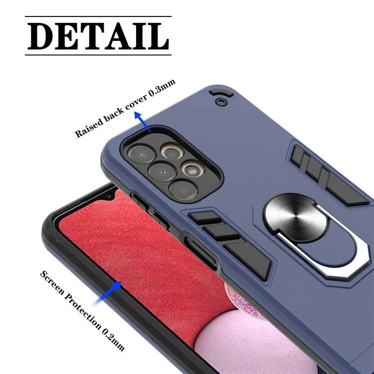 YB PC Series-1 Für Samsung Galaxy A13 4G Back Case TPU+PC Hybrid Dual Layer Defender Telefonabdeckung Mit Ringauto-mount-kickstand - Rot