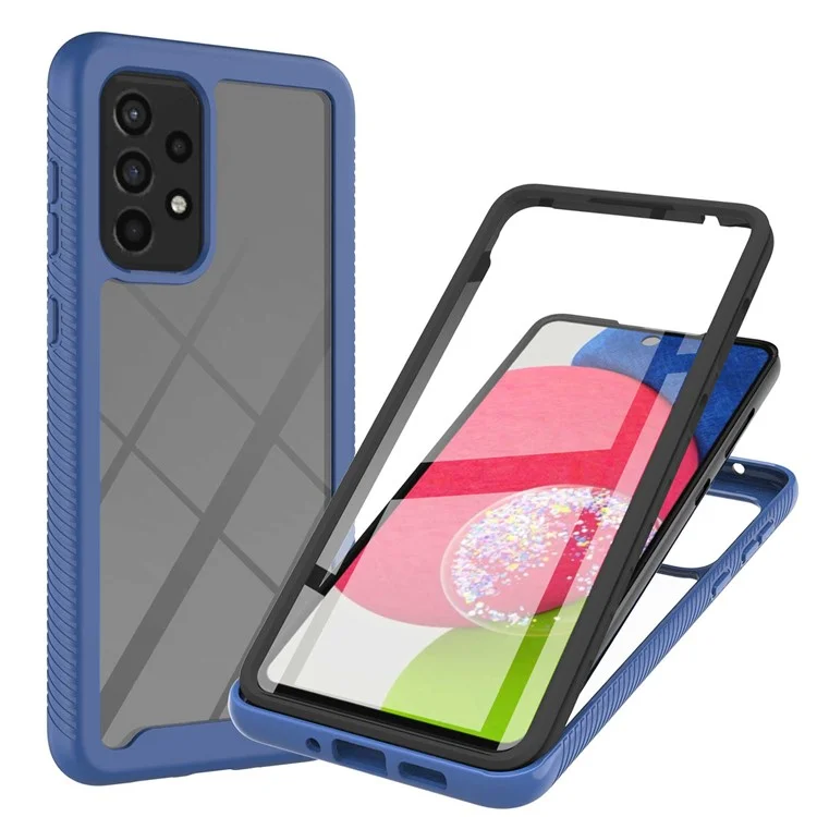 YB PC Series-6 for Samsung Galaxy A73 5G Detachable Phone Case TPU+PC Cover with Built-in PET Screen Protector - Sapphire