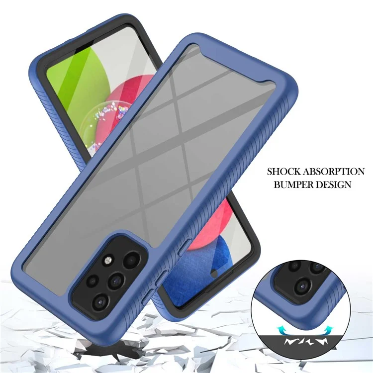 YB PC Series-6 for Samsung Galaxy A73 5G Detachable Phone Case TPU+PC Cover with Built-in PET Screen Protector - Sapphire