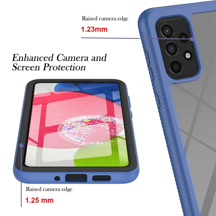 YB PC Series-6 for Samsung Galaxy A73 5G Detachable Phone Case TPU+PC Cover with Built-in PET Screen Protector - Sapphire