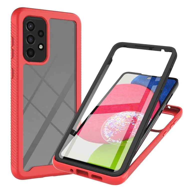 YB PC Series-6 for Samsung Galaxy A73 5G Detachable Phone Case TPU+PC Cover with Built-in PET Screen Protector - Red