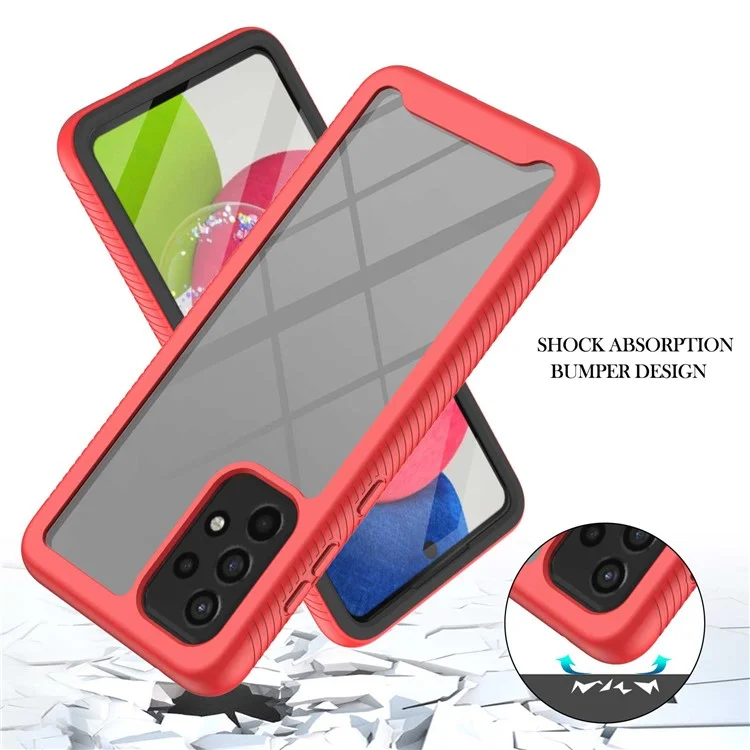 YB PC Series-6 for Samsung Galaxy A73 5G Detachable Phone Case TPU+PC Cover with Built-in PET Screen Protector - Red