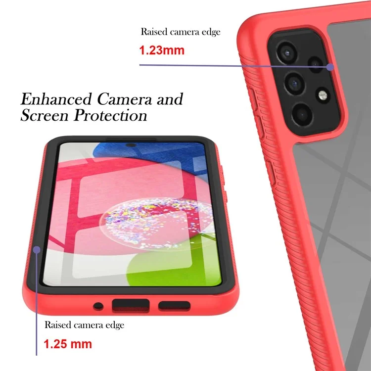 YB PC Series-6 for Samsung Galaxy A73 5G Detachable Phone Case TPU+PC Cover with Built-in PET Screen Protector - Red