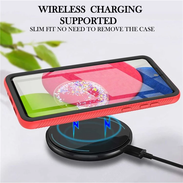 YB PC Series-6 for Samsung Galaxy A73 5G Detachable Phone Case TPU+PC Cover with Built-in PET Screen Protector - Red