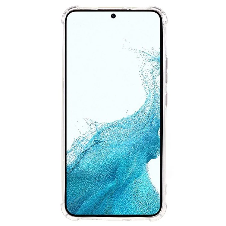 Pour Samsung Galaxy S22 5G Cristal Clair TPU Colle de Téléphone de Téléphonique Cover Corde Renforce Renforc