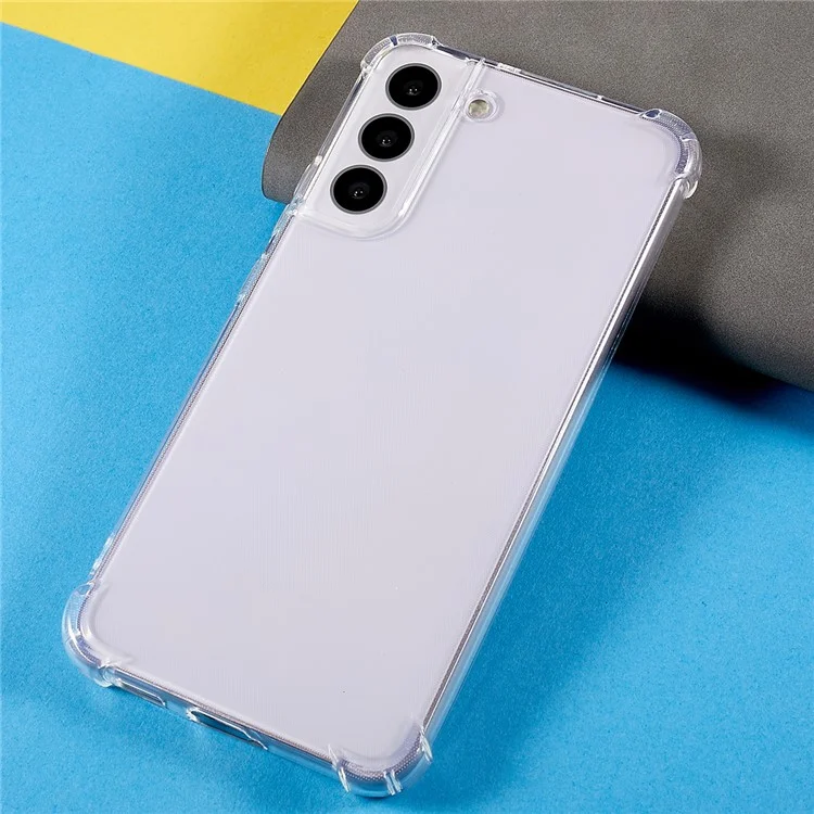 Pour Samsung Galaxy S22 5G Cristal Clair TPU Colle de Téléphone de Téléphonique Cover Corde Renforce Renforc