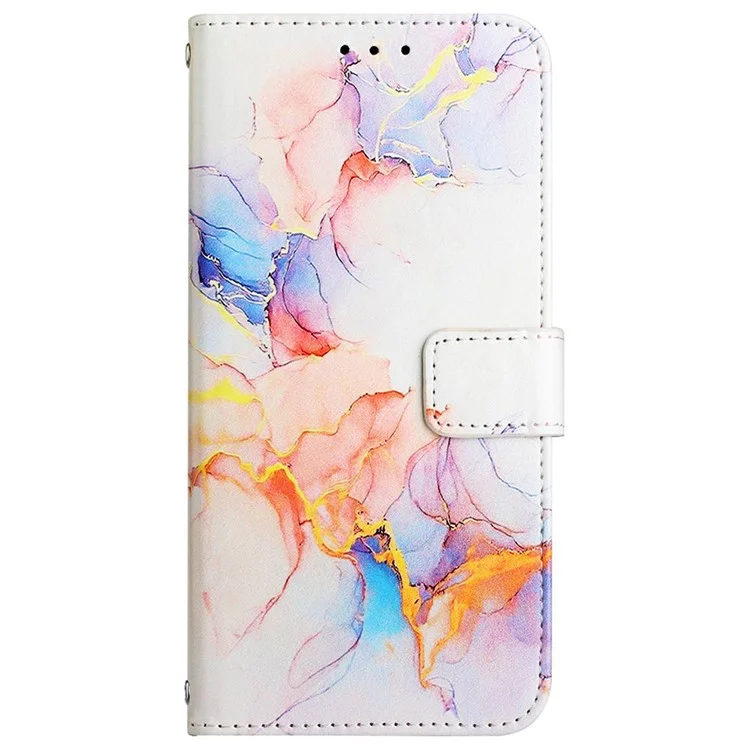 YB Pattern Printing Leather Series-5 for Samsung Galaxy A33 5G Marble Pattern Phone Case with Wallet Stand - Milky Way Marble White LS004