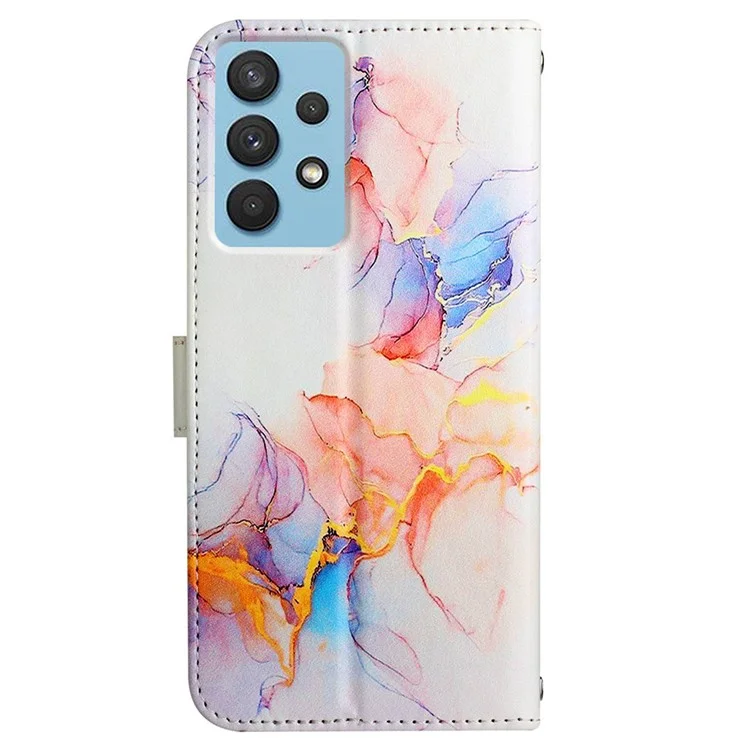 YB Pattern Printing Leather Series-5 for Samsung Galaxy A33 5G Marble Pattern Phone Case with Wallet Stand - Milky Way Marble White LS004