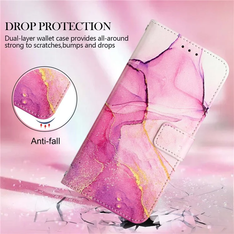 Série de Estampagem em Couro com Padrão YB para Samsung Galaxy S20 FE 2022/S20 FE 4G/S20 FE 5G/S20 Lite/S20 Fan Edition/S20 Fan Edition 5G - Capa Carteira de Celular com Suporte - Rosa, Roxo, Dourado LS001