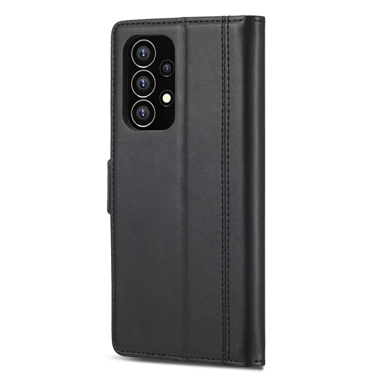 Lc. Imeeke Para Samsung Galaxy A53 5G PU Cubierta de Cuero Doble Magnético Magnético Phone Store Willet Cape - Negro