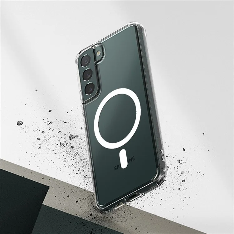 Crystal Magnetic Phone Case for Samsung Galaxy S22+ 5G Flexible TPU Phone Protector Shockproof Slim Cover