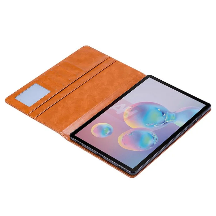 For Samsung Galaxy Tab S8+ Wi-Fi SM-X800 Outer Card Slot Design Shockproof PU Leather Stand Wallet Function Tablet Case Cover with Pen Slot - Wine Red