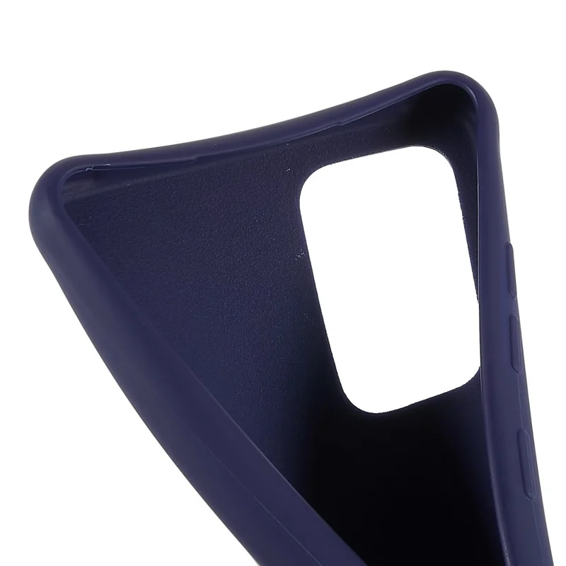 For Samsung Galaxy A53 5G Flexible Matte TPU Phone Cover with Wide Strap All-Round Protection Case - Dark Blue