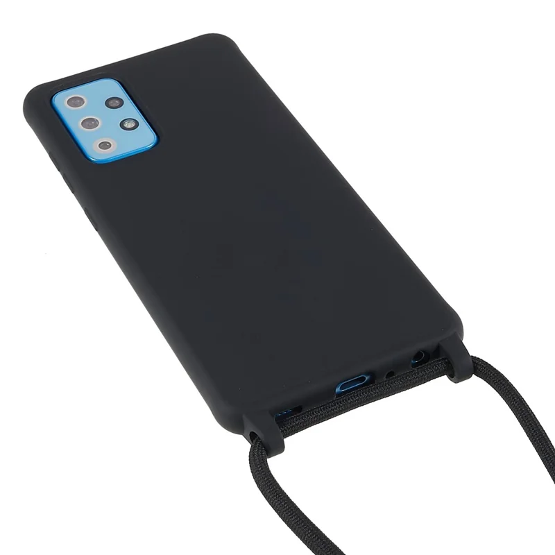 Voor Samsung Galaxy A53 5G Anti-val Flexibele Matglas TPU-telefoonhoes met Verstelbare Dunne Band - Zwart