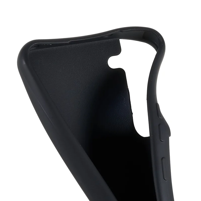 For Samsung Galaxy S22+ 5G Flexible Matte TPU Phone Cover with Wide Strap Freely-Twisted Case - Black
