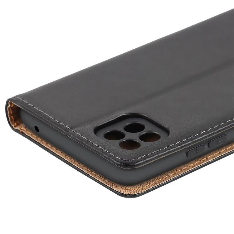 Étui de Téléphone en Cuir Authentique Pour Samsung Galaxy A22 5G (version Ue), Support de Portefeuille Anticroupement Anti-flip Flip Couvercle du Téléphone Coque de Téléphone