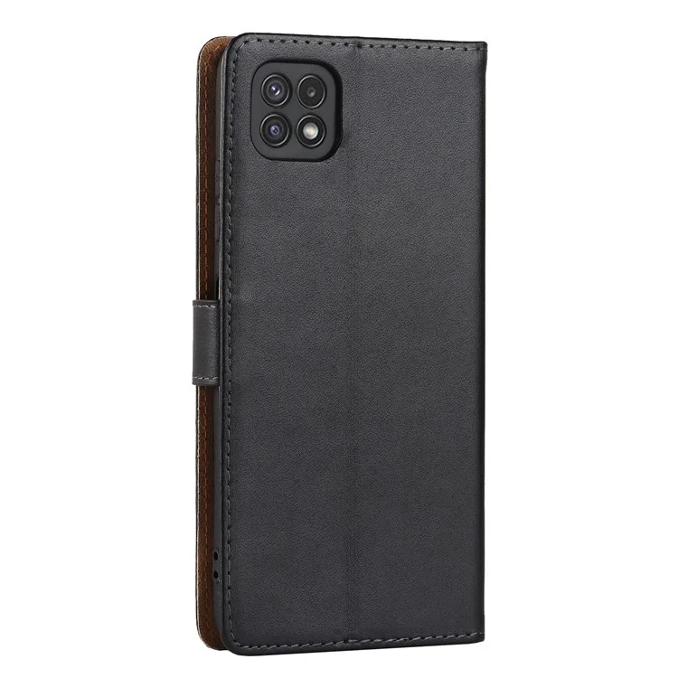Étui de Téléphone en Cuir Authentique Pour Samsung Galaxy A22 5G (version Ue), Support de Portefeuille Anticroupement Anti-flip Flip Couvercle du Téléphone Coque de Téléphone