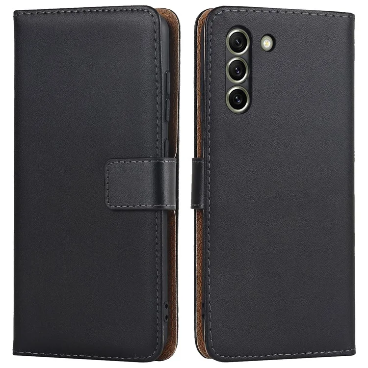 Для Samsung Galaxy S21 FE 5G Genuine Leather + TPU All-round Protection Phone Case with Wallet Stand