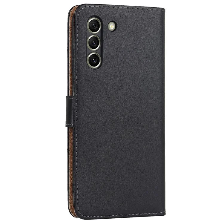 Для Samsung Galaxy S21 FE 5G Genuine Leather + TPU All-round Protection Phone Case with Wallet Stand
