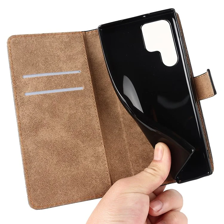 Per Samsung Galaxy S22 Ultra 5G Anti-scratch Flip Phone Cover Stand Shell Shell Goline Wallet Stand Ponete Custodia Per Telefono