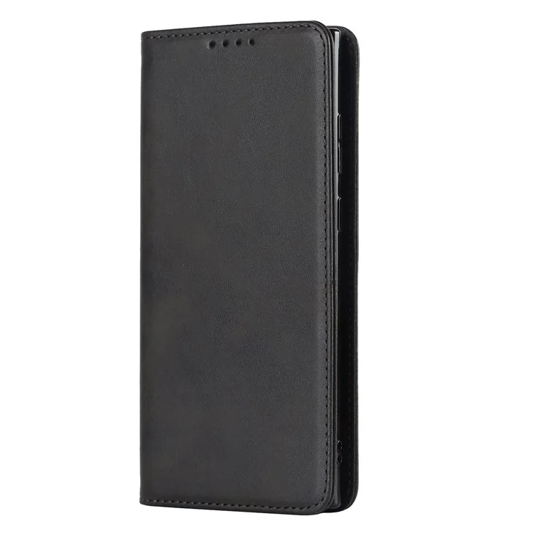 Caso de Couro PU Texturizado Para Samsung Galaxy S22 Ultra 5G, Stand Wallet Design Auto Fechamento Magnético Tampa - Preto