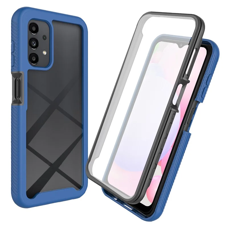 Hybrid Phone Case for Samsung Galaxy A13 4G, PC+TPU All-inclusive Protection Shell with PET Screen Protector - Dark Blue