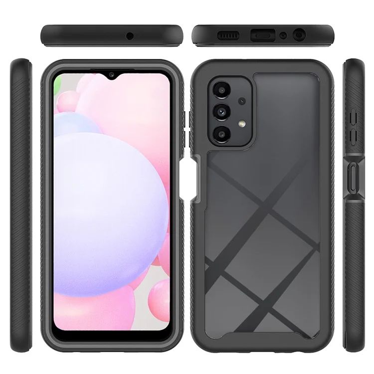 Custodia Per Telefoni Ibridi Per Samsung Galaxy A13 4G, PC + TPU Guscio Di Protezione All-inclusive Con Proteggi Schermo PET - Viola