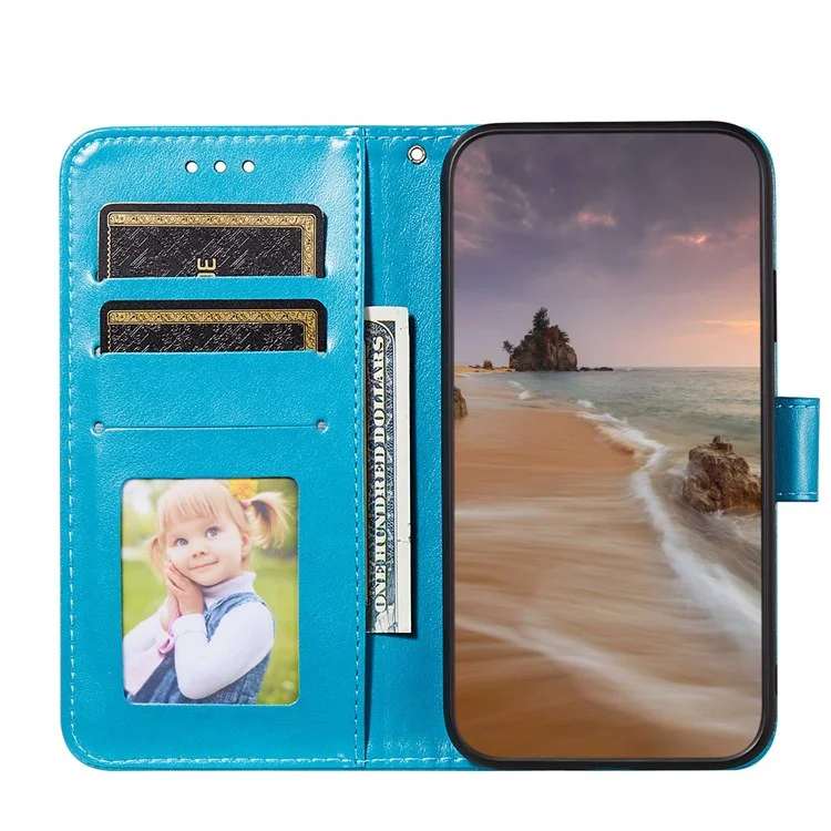 Per Samsung Galaxy A23 4G / 5G (Versione Globale) Custodia in Pelle PU Opaca Chiusura Magnetica Protezione Completa Flip Stand Wallet Case - Blu
