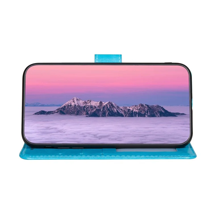 Per Samsung Galaxy A23 4G / 5G (Versione Globale) Custodia in Pelle PU Opaca Chiusura Magnetica Protezione Completa Flip Stand Wallet Case - Blu