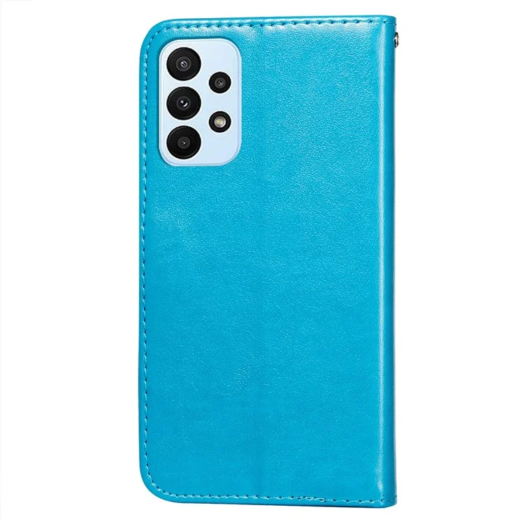 Per Samsung Galaxy A23 4G / 5G (Versione Globale) Custodia in Pelle PU Opaca Chiusura Magnetica Protezione Completa Flip Stand Wallet Case - Blu