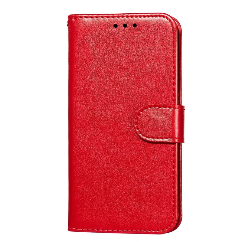 Til Samsung Galaxy A23 4G / 5G (Global Version) Ensfarvet PU-læderdæksel med magnetlås, fuld beskyttelse, flipstand, wallet-case - Rød