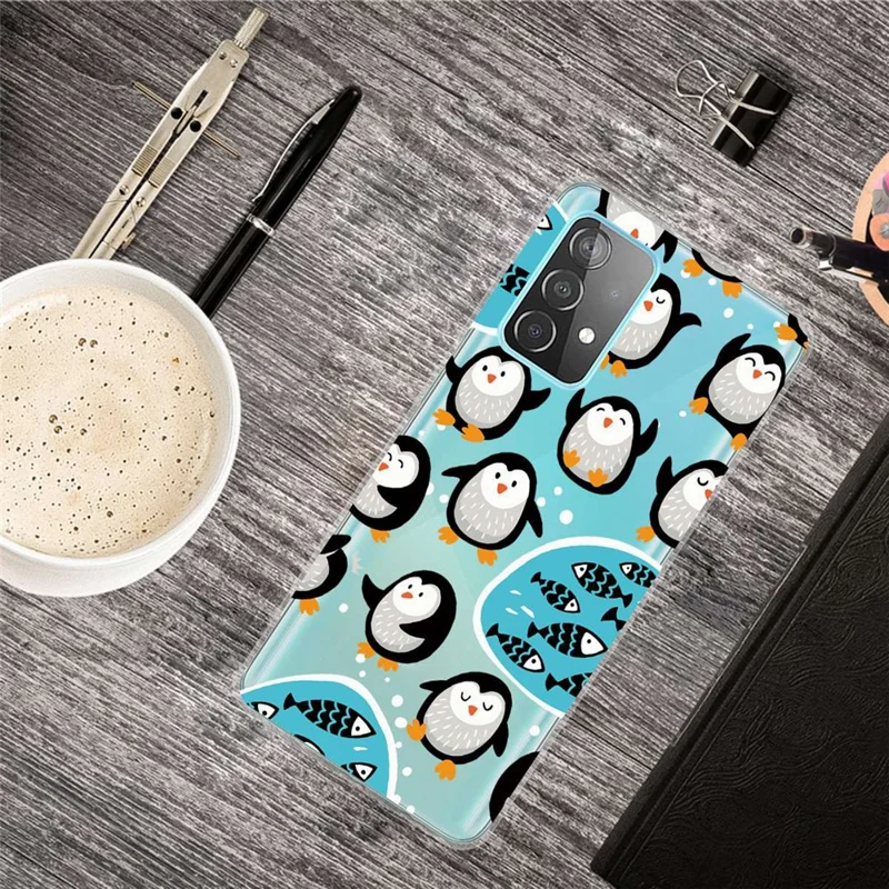 Shockproof Phone Case for Samsung Galaxy A23 4G / 5G (Global Version) Anti-drop Soft TPU Phone Protector IMD Pattern Printed Cover - Penguins
