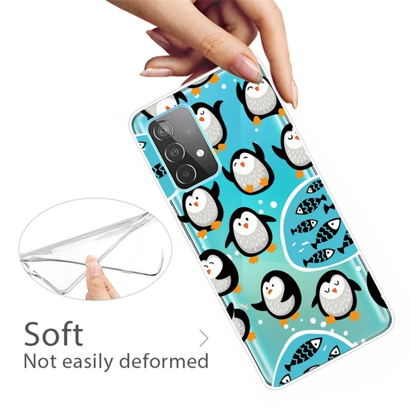 Shockproof Phone Case for Samsung Galaxy A23 4G / 5G (Global Version) Anti-drop Soft TPU Phone Protector IMD Pattern Printed Cover - Penguins