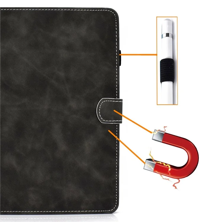Funda para Tablet Cowhide Texture Leather TPU Bottom para Samsung Galaxy Tab S7 T870 / Samsung Galaxy Tab S8 X700/X706 - Negro