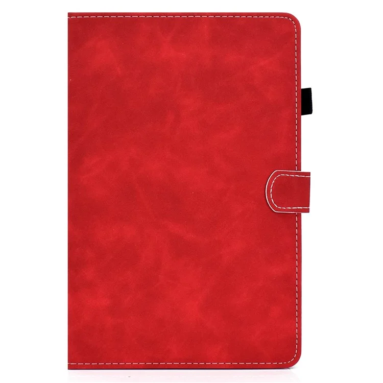 Canda di Tablet Inferiore in Pelle di Texture di Mucca Per Samsung Galaxy Tab S7 T870 / Samsung Galaxy Tab S8 X700/X706 - Rosso