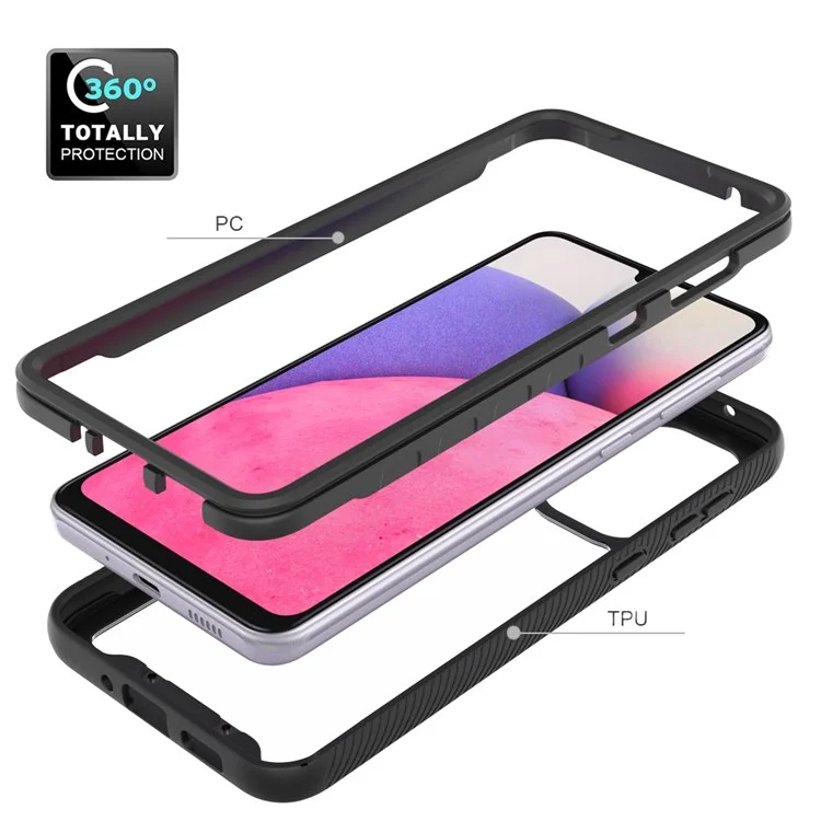 For Samsung Galaxy A33 5G TPU + PC + Acrylic Drop-resistant Mobile Phone Case Protective Cover - Black