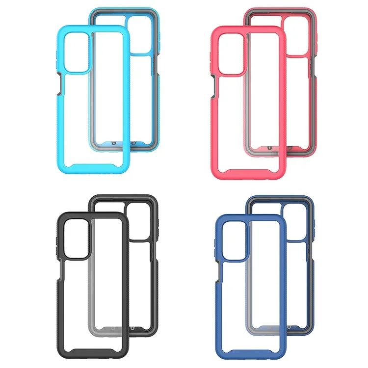 For Samsung Galaxy A23 4G / 5G (Global Version) TPU Bumper Transparent PC + Acrylic Back Case Anti-scratch Phone Cover - Black