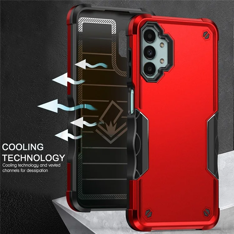 For Samsung Galaxy A13 5G Anti-fall Protection Cell Phone Case 2-in-1 Hybrid Hard PC Soft TPU Cover - Blue