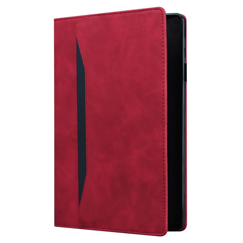 For Samsung Galaxy Tab S10 Ultra / S9 Ultra / S8 Ultra PU Leather Tablet Case Foldable Stand Wallet Shockproof Shell with Pencil Holder - Red