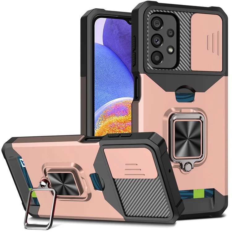 Pour Samsung Galaxy A23 4G (165,4 x 76,9 x 8,4 Mm) PC + TPU Came Clache Téléphon - or Rose
